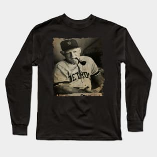 Sparky Anderson in Detroit Tigers Vintage Long Sleeve T-Shirt